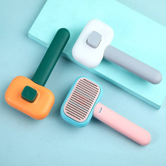 Stainless steel pet grooming comb by My Store, professional deshedding tool with fine teeth for pet grooming and shedding control.