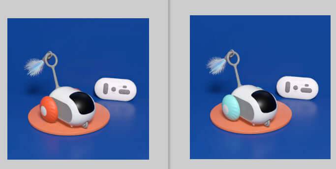 Interactive Cat Car Toy with remote control, designed for feline entertainment on blue background.