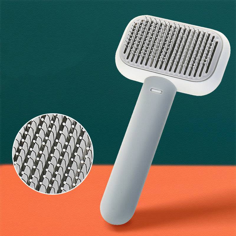Stainless steel pet grooming comb by My Store, professional deshedding tool with fine teeth for removing loose fur from pets
