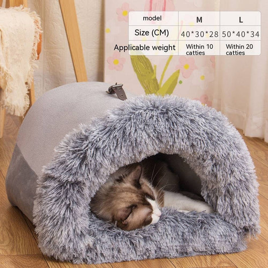 Portable soft pet nest bed for dogs and cats, cozy warm pet bed by My Store with plush interior and supportive design.