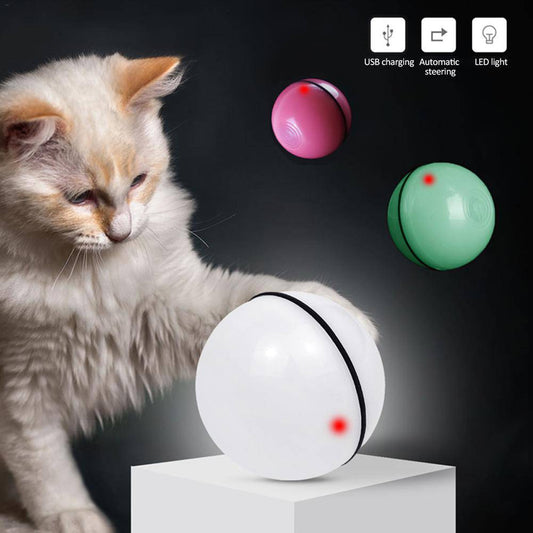 Interactive LED laser cat toy ball by My Store, electronic rolling toy designed to entertain cats with moving laser light.