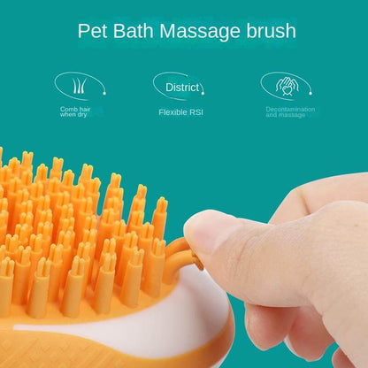 Soft silicone pet bath brush from My Store with massage and grooming features, designed for gentle pet cleaning and care.