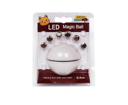 Interactive LED laser cat toy ball by My Store, electronic rolling pet toy designed to entertain cats with flashing lights and movement.