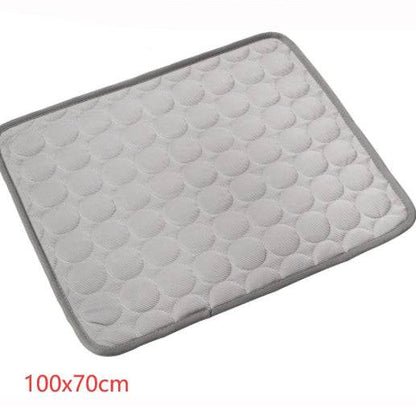 Pet ice silk cooling pad by My Store, breathable self-cooling mat for dogs and cats, showing soft, smooth fabric and cooling surface.