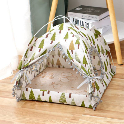 Soft enclosed cat tent bed from My Store, cozy and private pet house for cats with plush interior and breathable fabric.