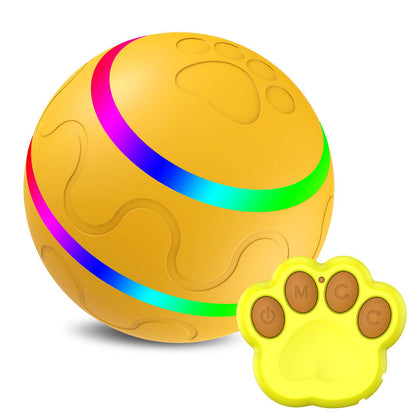 Interactive USB rechargeable cat toy ball by My Store, self-rotating pet toy with bright colors and playful movement for cats.