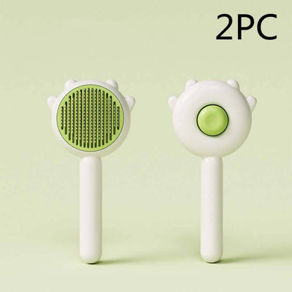 Cat Comb Hair Removal Brush - 2PC grooming tool set for gentle massage and effective hair removal.