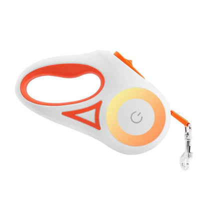 My Store retractable dog leash with built-in light for secure night walks, featuring easy grip handle and durable design.