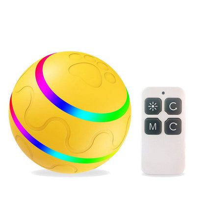 Self-rotating cat ball toy for cats, USB rechargeable interactive pet toy with colorful spinning features.