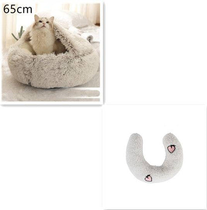 Soft, plush 2-in-1 pet bed from My Store, cozy self-warming house ideal for cats and dogs to rest comfortably.