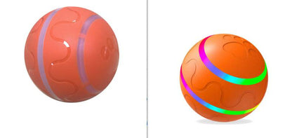Self-rotating cat ball toy for cats, interactive USB rechargeable pet toy with colorful spinning features.
