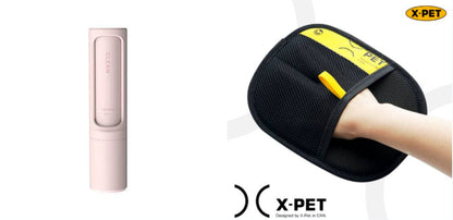 Portable My Store reusable pet hair remover brush with self-cleaning lint roller for removing pet hair from clothing and furniture.