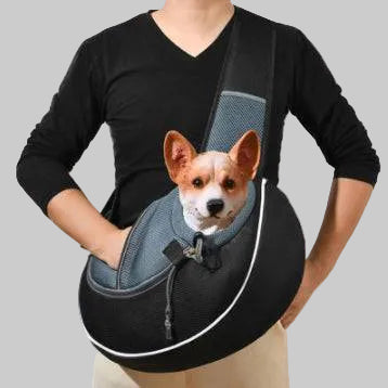 Portable pet carrying bag for small dogs and cats, featuring mesh sides and a comfortable handle, by My Store.