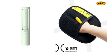 Reusable pet hair remover brush by My Store, portable self-cleaning lint roller for removing pet hair from clothes and furniture.