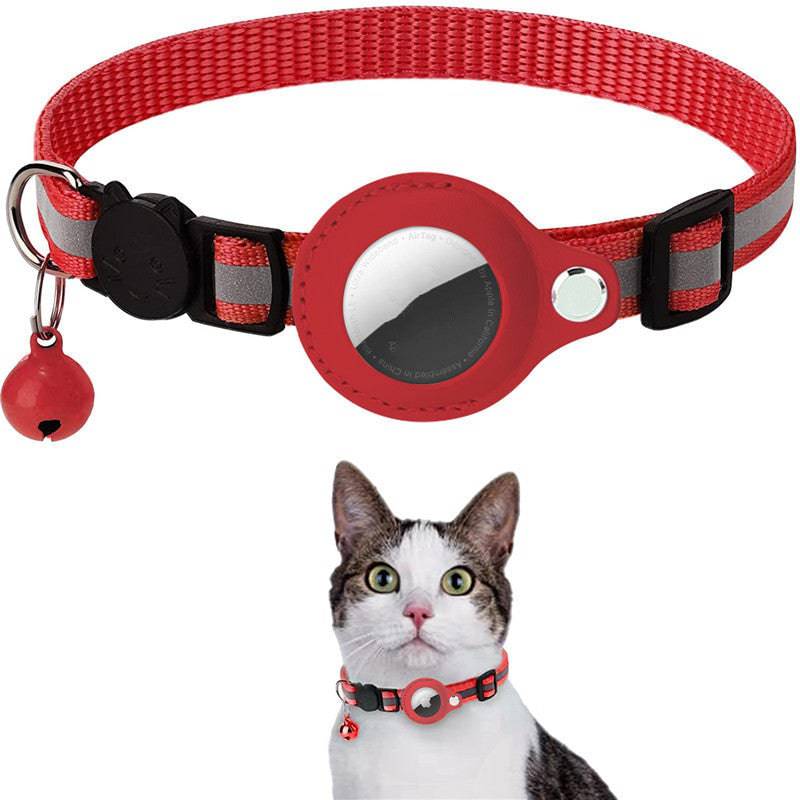 Reflective waterproof AirTag pet collar holder for dogs and cats, with reflective strip and secure fit, by My Store