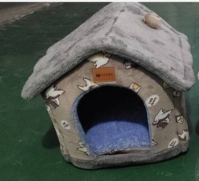 Foldable pet dog and cat house bed by My Store, cozy enclosed cave with soft fabric for comfortable indoor use