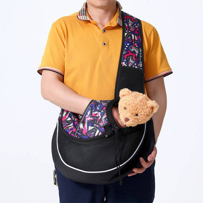 Portable pet carrying bag for small dogs and cats, made by My Store, with breathable mesh sides and comfortable handles.