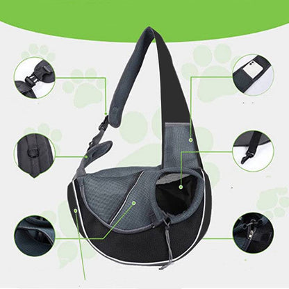 Portable pet carrying bag for small dogs and cats by My Store, featuring breathable mesh and comfortable handle for easy transport.
