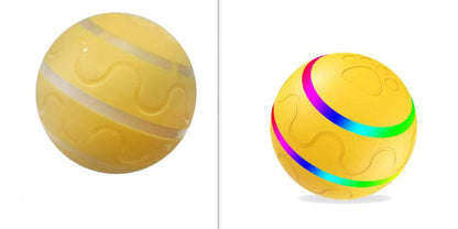 Self-rotating cat ball toy for cats, interactive USB rechargeable pet toy with colorful spinning features.
