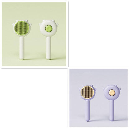 Cat Comb Hair Removal Brush in two colors, showcasing gentle grooming and hair removal features for pets.