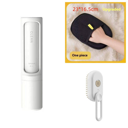 My Store 3-in-1 electric steam pet brush for grooming, massaging, and hair removal, with a sleek design and ergonomic handle.
