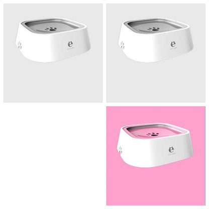 Pet water bowl for dogs and cats, 1.5L anti-overflow design, made by My Store, shown filled with water and placed on a surface.