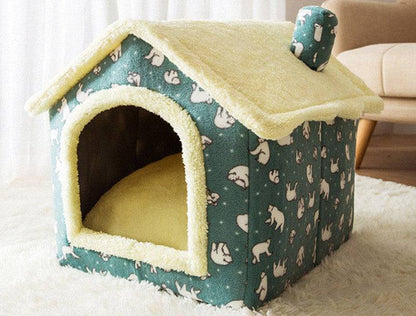 Foldable pet dog and cat house bed by My Store, cozy enclosed cave for comfortable indoor resting.