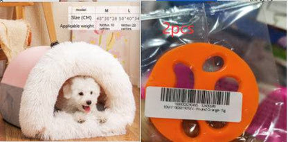 Soft, cozy portable pet nest for dogs and cats, providing warmth and comfort in a compact, plush pet bed.