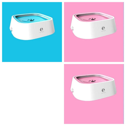 Anti-overflow 1.5L pet water bowl for dogs and cats by My Store, featuring a wide basin and water flow control.