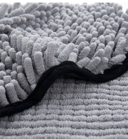 Microfiber pet bath towel from My Store, super absorbent and quick-drying pet robe for drying dogs and cats after baths.