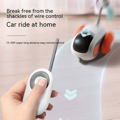 Interactive Cat Car Toy demonstrating easy remote control features for indoor cat entertainment.