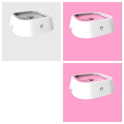 1.5L anti-overflow pet water bowl for dogs and cats, featuring a spill-proof design and durable plastic construction.