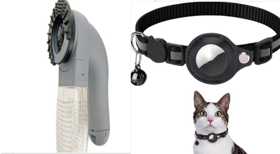 Reflective waterproof AirTag pet collar holder for dogs and cats, featuring sturdy design and adjustable strap.