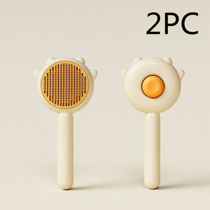 My Store pet cat comb hair removal brush with gentle massage grooming tool, showing close-up of the comb and brush bristles