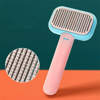 Stainless steel pet grooming comb by My Store, professional deshedding tool for pets with fine and coarse hair.