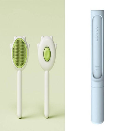 Cat Comb Hair Removal Brush featuring gentle bristles for grooming and a sleek design for easy handling.