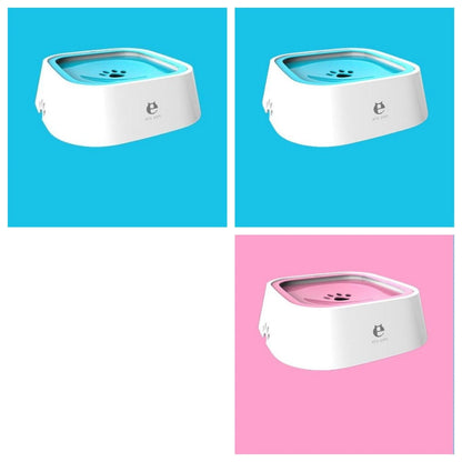 Pet water bowl for dogs and cats, 1.5L anti-overflow design, made by My Store, featuring a durable plastic construction.