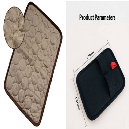 Pet Ice Silk Cooling Pad for dogs and cats, breathable self-cooling mat with smooth surface and soft edges.