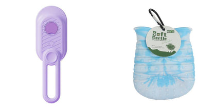 Electric steam pet brush from My Store for grooming, massaging, and hair removal, showing the handheld device with steam function.